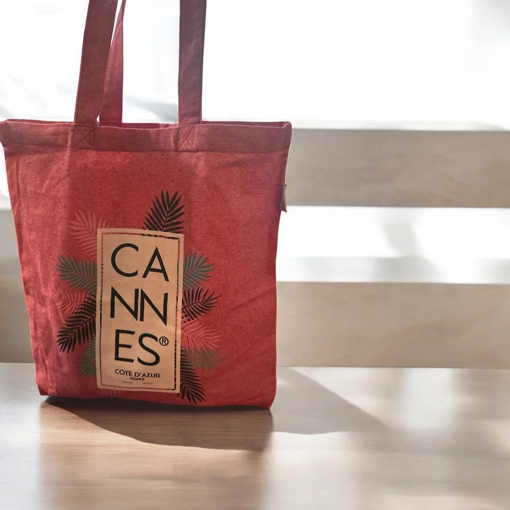 Cannes Côte D’Azur France Official Tote Bag Pink Travel Beach Shopper 13X 14.5